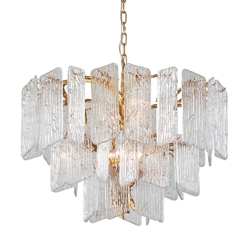 Corbett Lighting 244-48-GL Piemonte Eight Light Chandelier Gold Leaf