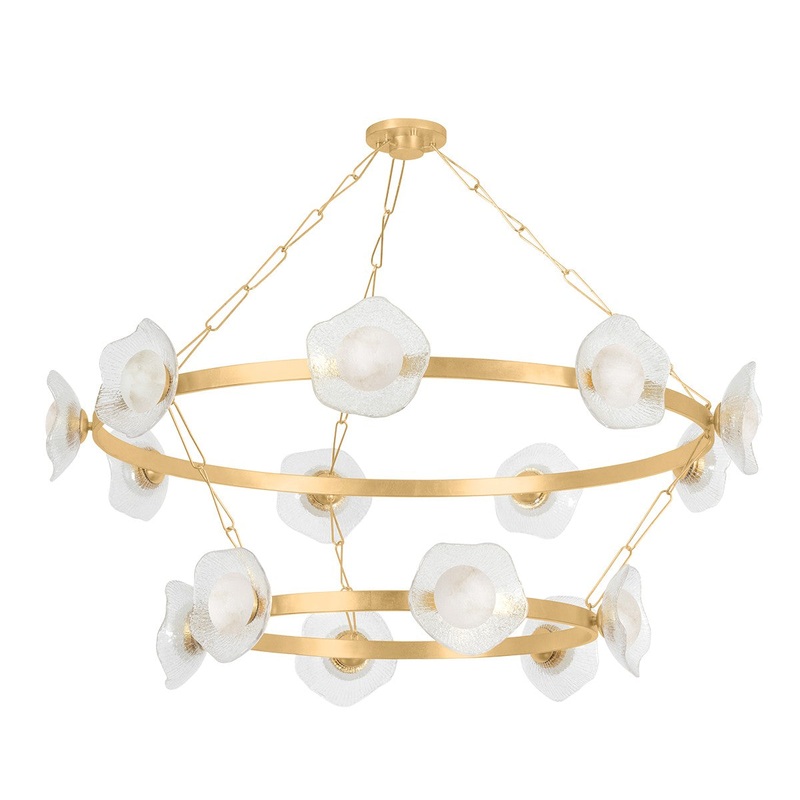Corbett Lighting 485-62-VGL Almandine LED Chandelier Vintage Gold Leaf