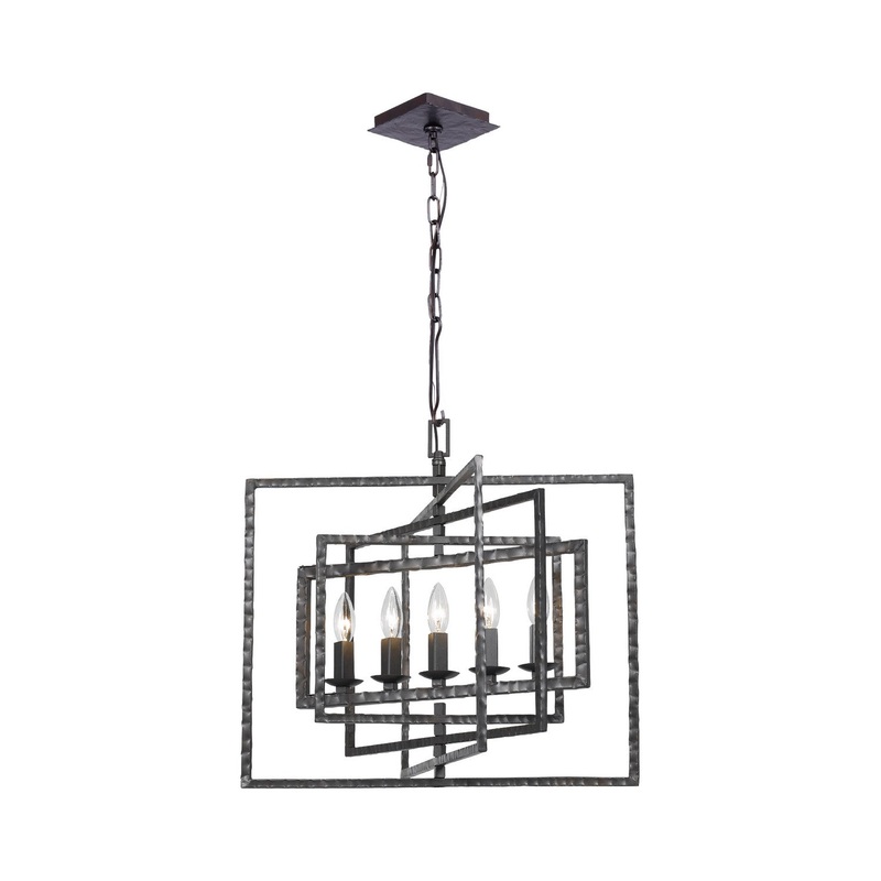 Crystorama 336-RS Capri Five Light Chandelier Raw Steel