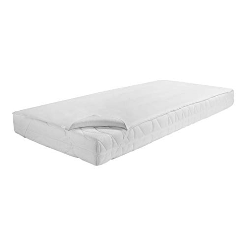 Dormisette Q159 Coprimaterasso in Molton Premium, in Calmuc Pettinato per materassi gr. 180/200 cm, Bianco Puro
