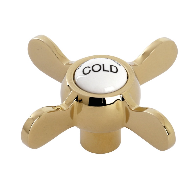 Essex KSH113PBC Cold Metal Cross Handle, Polished Brass