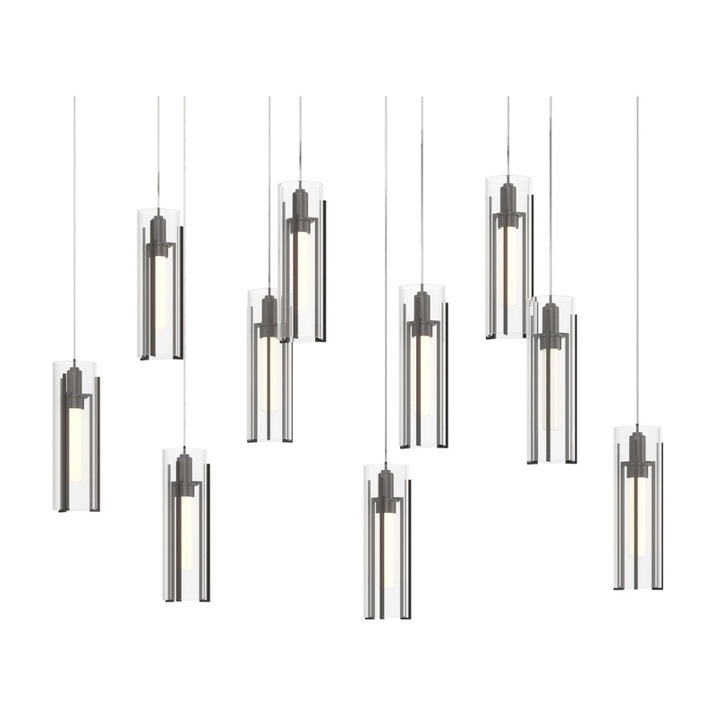 Exos Glass 10-Light Pendant Oil Rubbed Bronze Clear Glass (ZM)