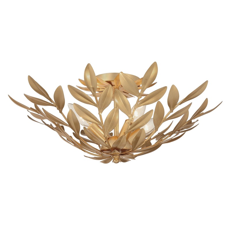 Four Light Semi Flush Mount from the Broche Collection in Antique Gold Finish by Crystorama