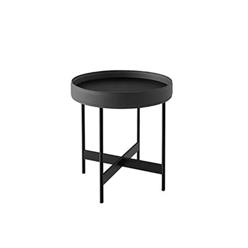 H-Comodini Camera Tavolino Laterale Piccolo Tavolino Piccolo Appartamento Soggiorno Camera da Letto Metallo Pelle Tea Side Corner Table (Color : C)