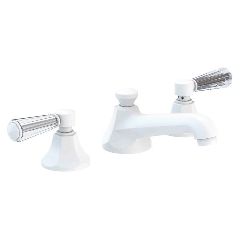 Lavatory Faucet Metropole Widespread 8 to 20 Inch Spread 2 Lever ADA WaterSense Matte White 1.2 Gallons per Minute Pop-Up 3 Hole