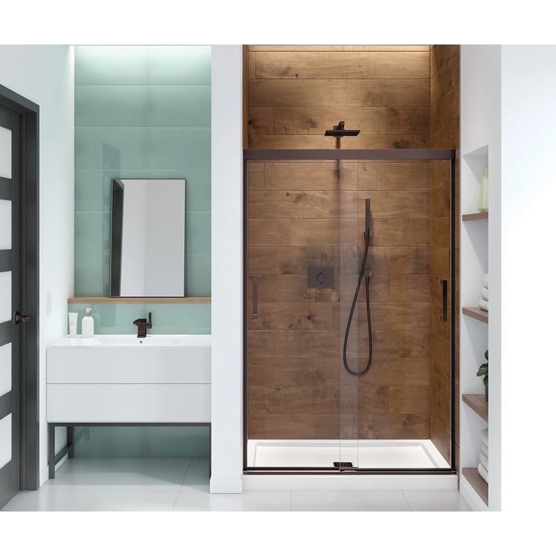 MAAX 139349-900-173-000 Incognito 70 44-47 x 70  in. 6 mm Bypass Shower Door for Alcove Installation with Clear glass in Dark Bronze
