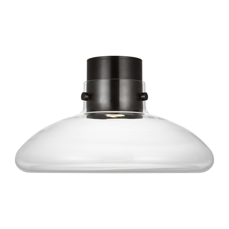 Morgan 18 Flush Mount Burnished Bronze with Clear Glass