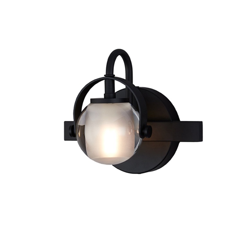 One Light Wall Sconce from the Conduit Collection in Matte Black Finish by Justice Designs