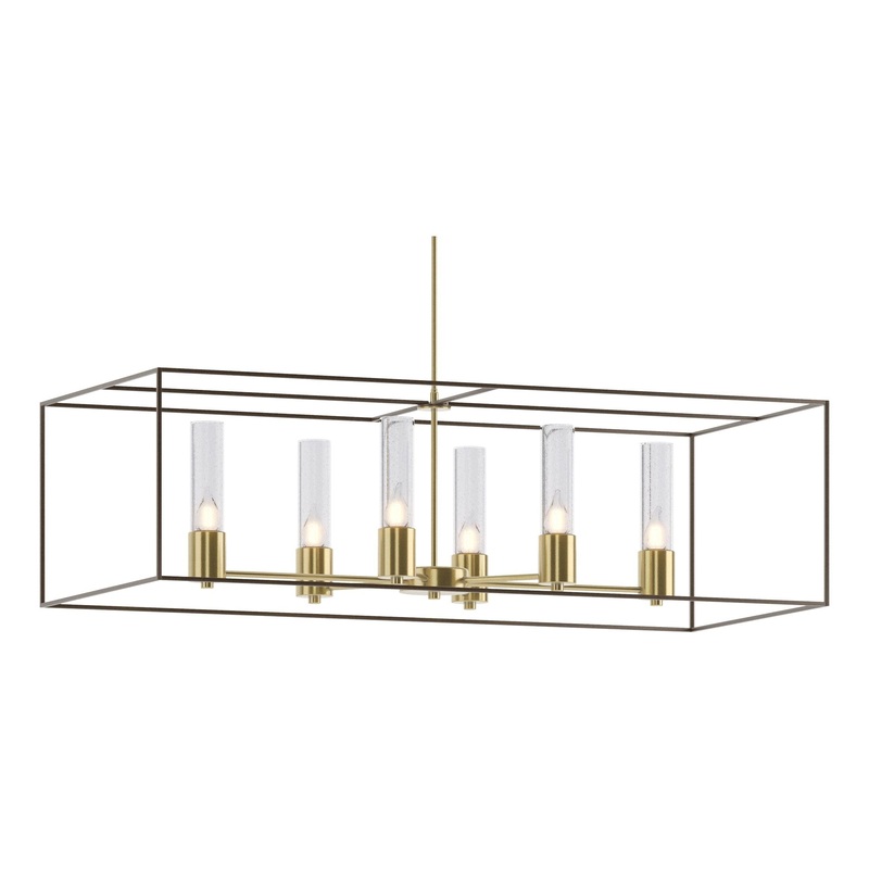 Portico Pendant Modern Brass Bronze Seeded Clear Glass (II)