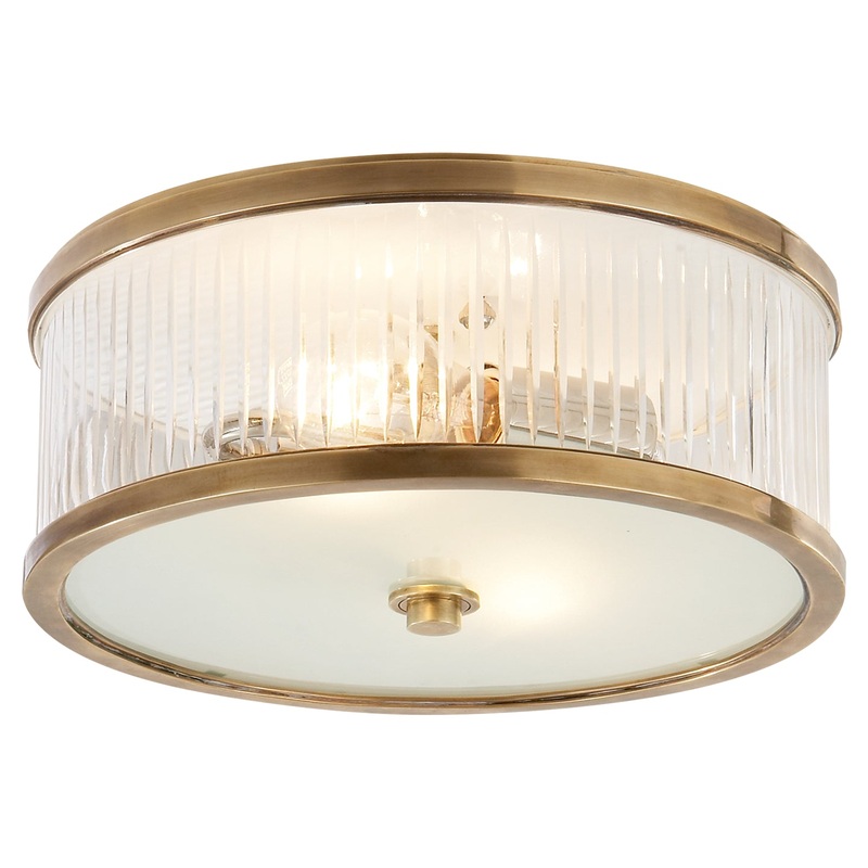 Two Light Flush Mount from the Randolph Collection in Hand-Rubbed Antique Brass Finish by Visual Comfort Signature