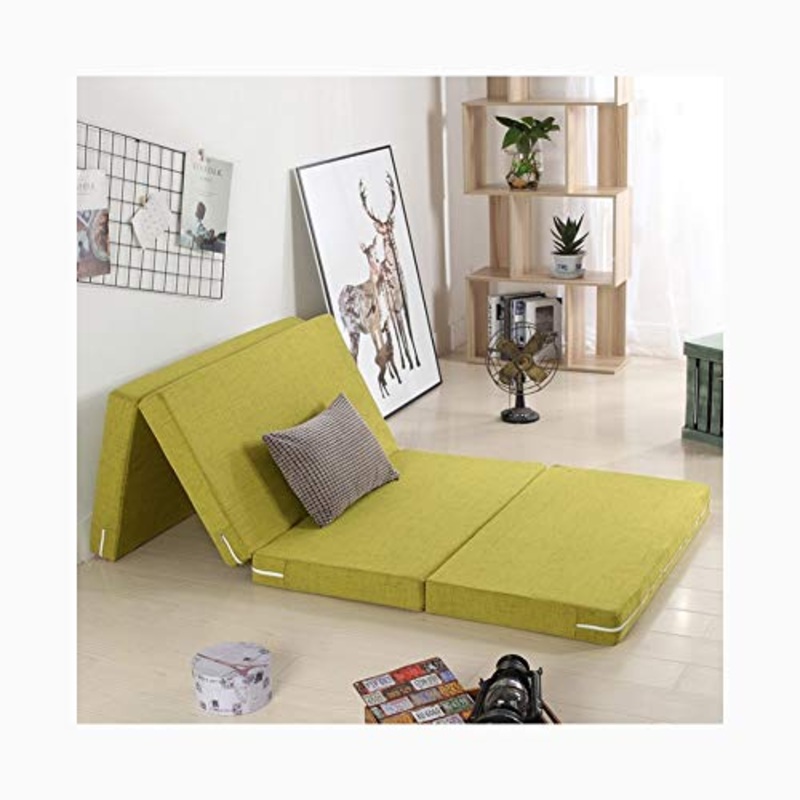YANGLY 10 Centimetri di Spessore Multifunzionale Materasso Pieghevole Fold 4 Materasso for Pausa Pranzo Mats, Mats Gioco, Tatami, Letti A Castello (Color : Green, Size : 24x79inch)