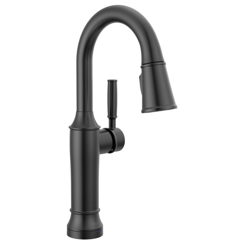 Bar Faucet Renaldi Prep 1 Lever ADA CALGreen Matte Black Touch2O with Touchless/MagnaTite Docking/VoiceIQ Compatible 1.8 Gallons per Minute