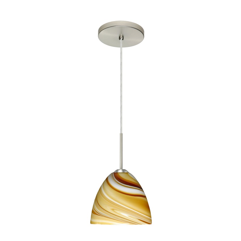 Besa 1BT-7572HN-HAL-SN Sasha One Light Pendant Satin Nickel
