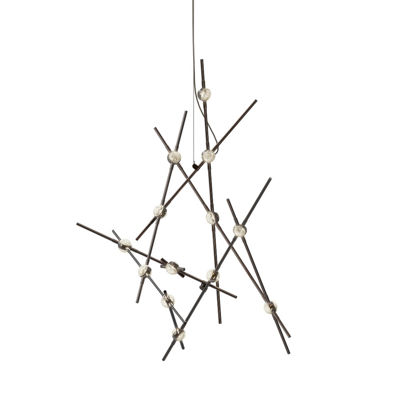 Constellation Aquila Minor Espresso Black with Clear Faceted Acrylic 3000K 10′ Adjustable Cord/Cable