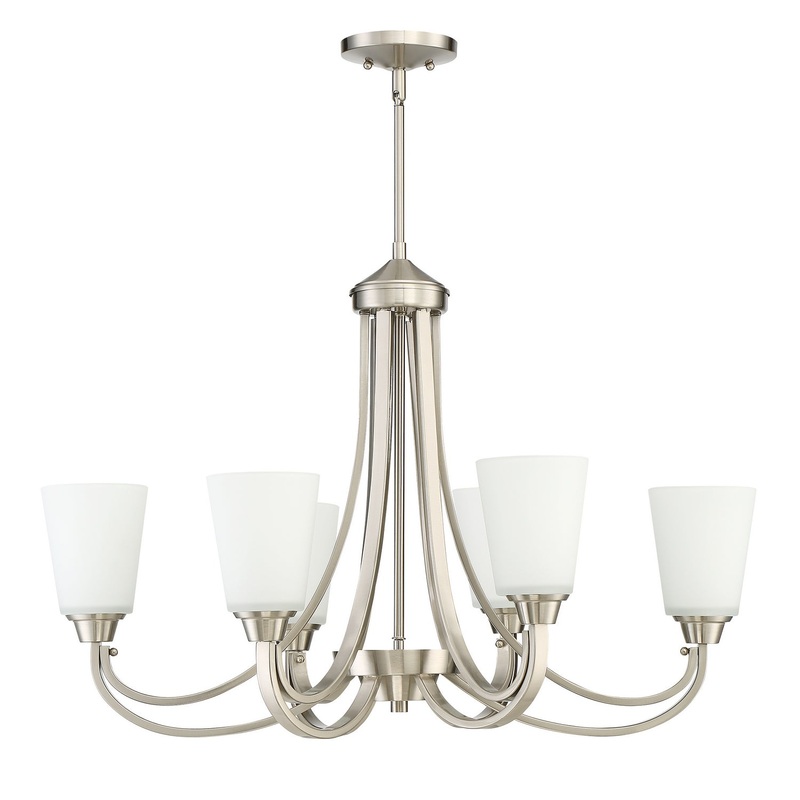 Craftmade 41976-BNK Grace Six Light Linear Chandelier Brushed Polished Nickel (Discontinued)