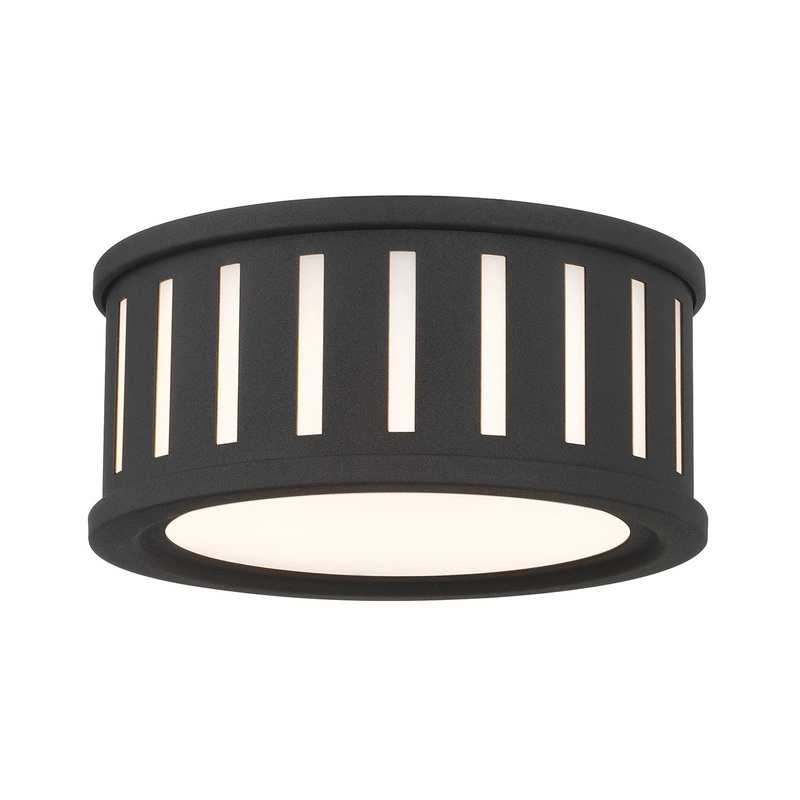 Crystorama KEN-2200-BF Kendal Two Light Flush Mount Black Forged