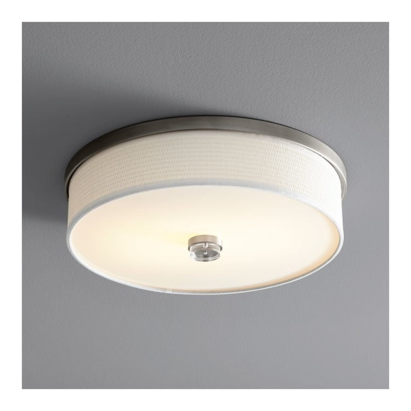 Echo Two-Light LED Flush Mount Ceiling Fixture – Satin Nickel