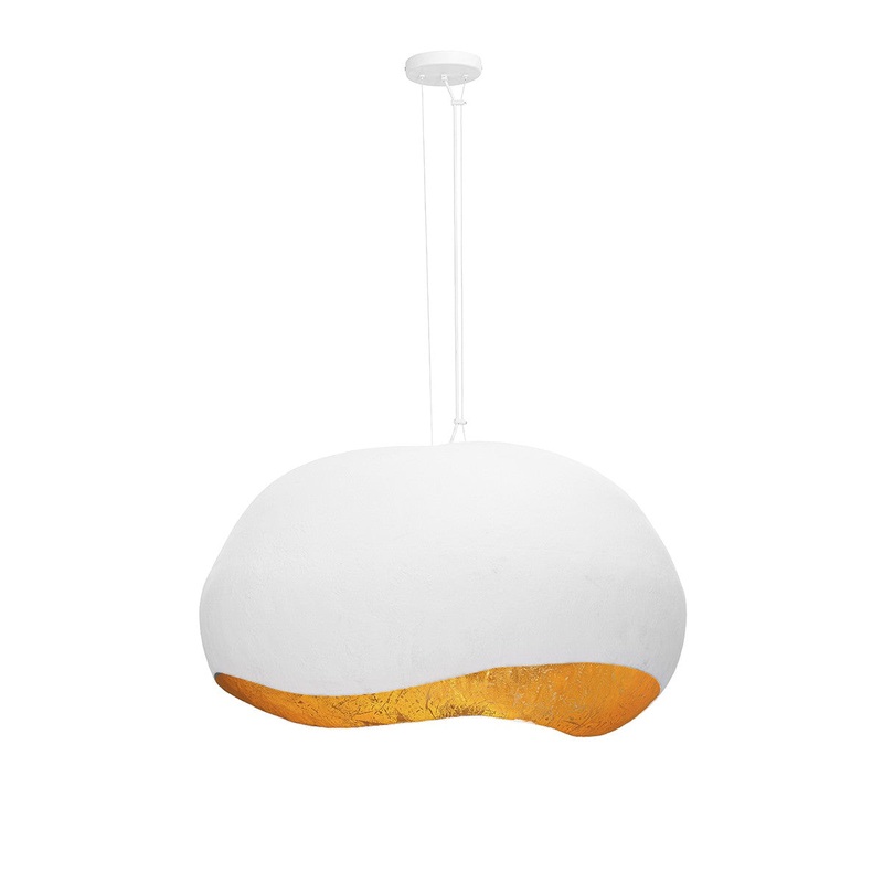 Four Light Pendant from the Baleia Collection in White and Gold Foil Finish by Eurofase