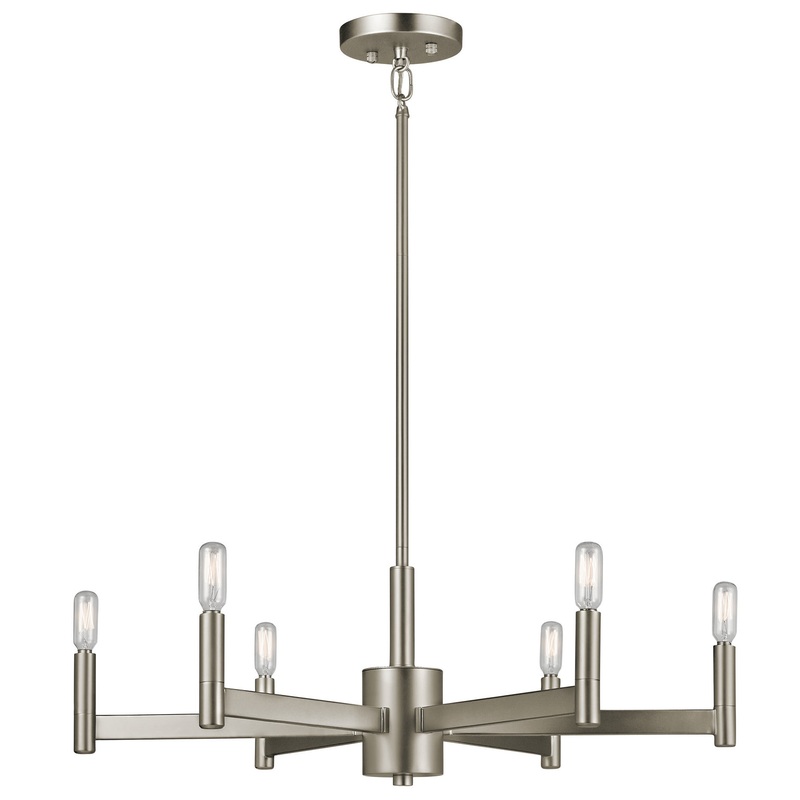 Kichler 43859SN Six Light Chandelier, Satin Nickel