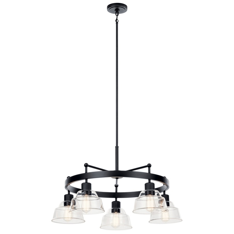 Kichler 52403BK Five Light Chandelier, Black