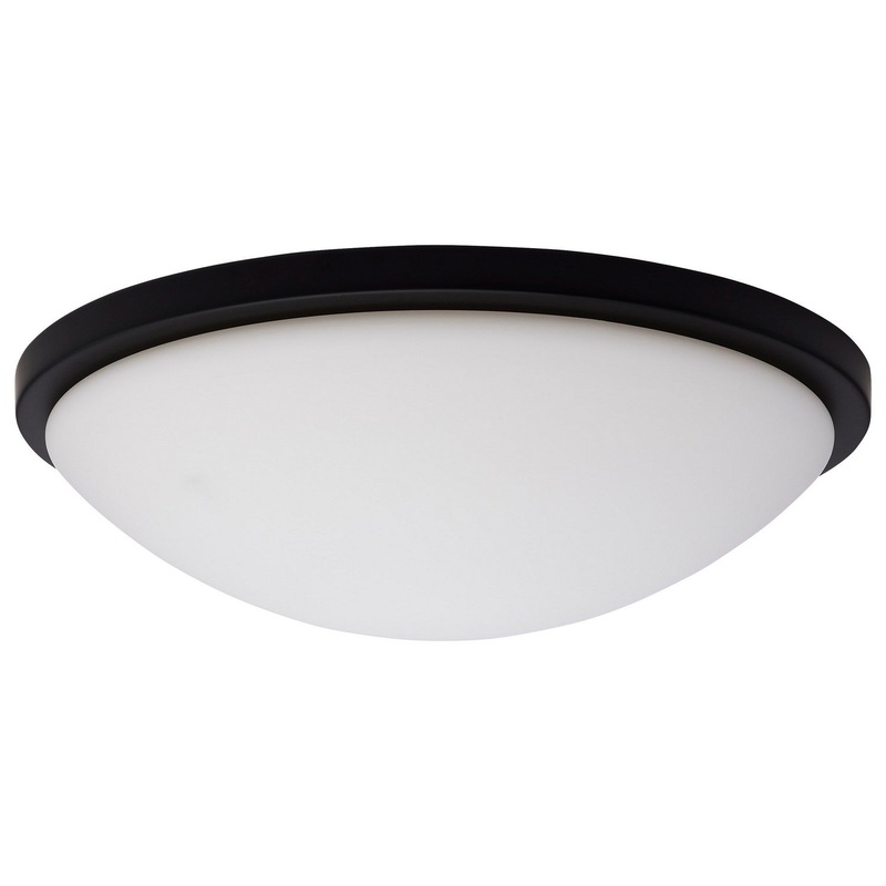 LED Flush Mount from the Button Collection in Matte Black Finish by Nuvo Lighting