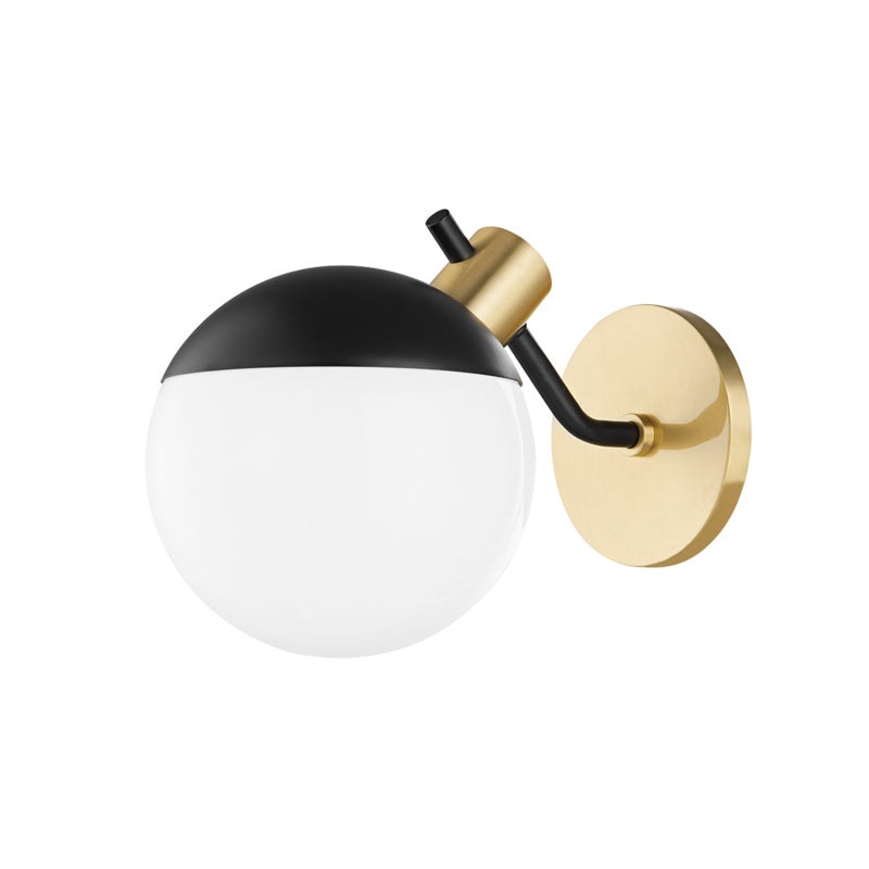 LED Wall Sconce from the Miranda Collection in Aged Brass/Soft Black Finish by Mitzi