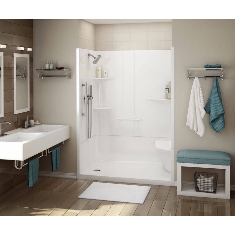 MAAX 107003-SNR-000-001 ALLIA SH-6034 Acrylic Alcove Right-Hand Drain Two-Piece Shower in White