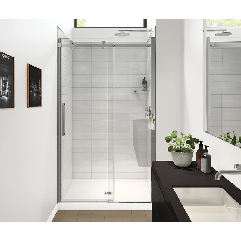 MAAX 138540-810-084-000 Halo Pro GS 44 -47 X 78  in. 8mm Sliding Shower Door for Alcove Installation with GlassShield glass in Chrome