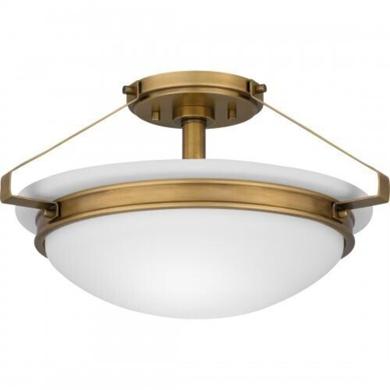 Quoizel QSF5581WS Quoizel Semi-Flush Mount Semi flush 2 lights weathered brass Semi-Flush Mount