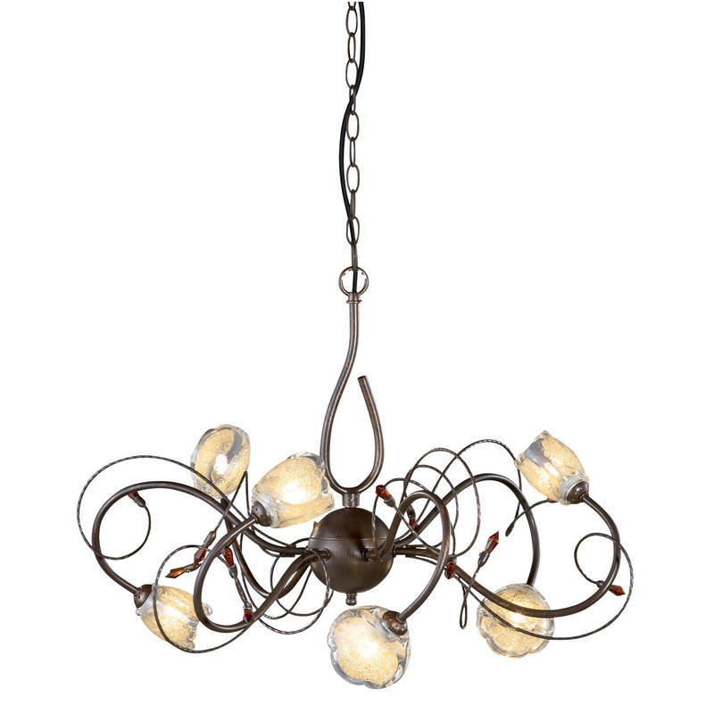 Six Light Chandelier from the Caprice Collection in Bronze Finish by Arnsberg