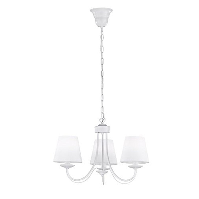 Trio Leuchten Lampadario E14, 28 W, Bianco Opaco, 47 x 47 x 150 cm