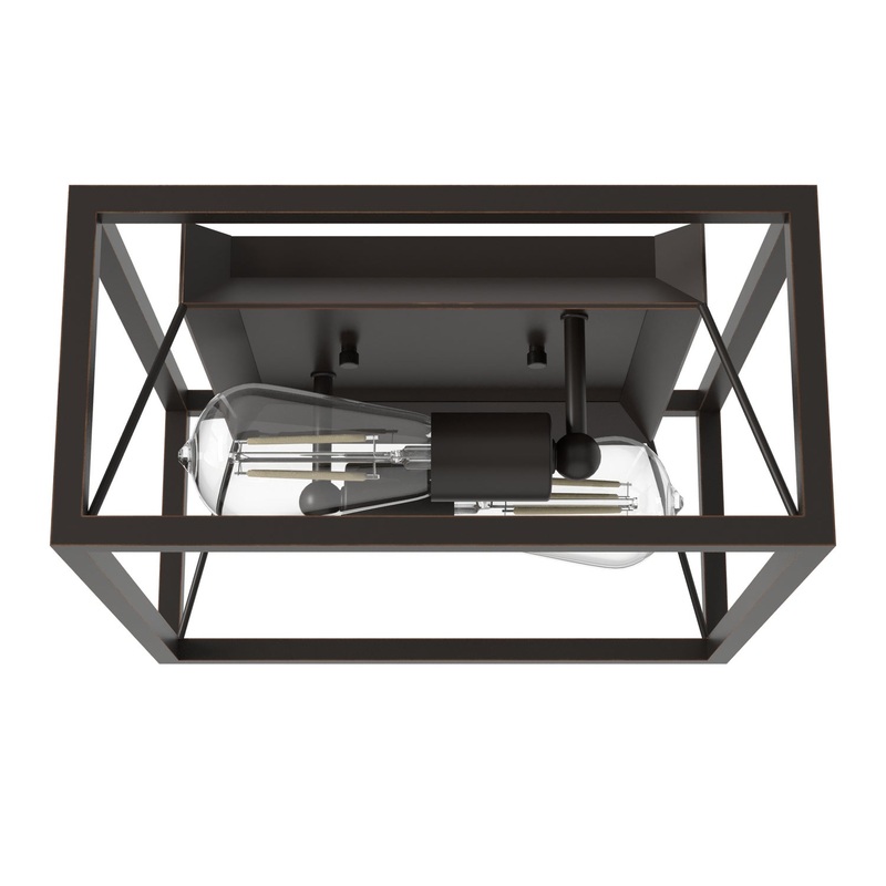 Two Light Flush Mount from the Doherty Collection in Onyx Bengal Finish by Hunter
