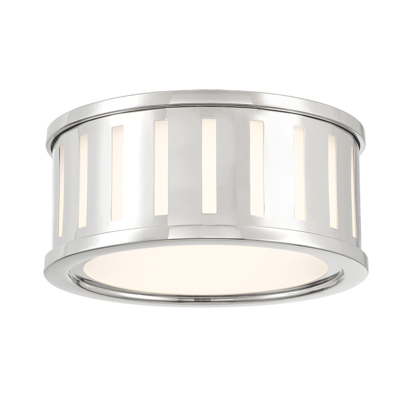 Two Light Flush Mount from the Kendal Collection in Polished Nickel Finish by Crystorama