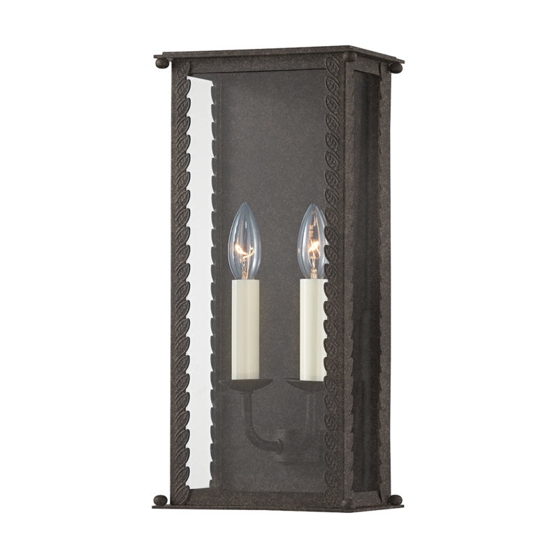 Two Light Outdoor Wall Sconce from the Zuma Collection in French Iron Finish by Troy Lighting
