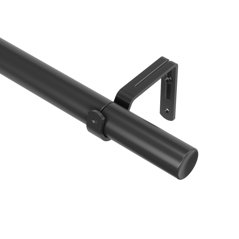 Zen 1″ Expandable Curtain Rod Matte Black