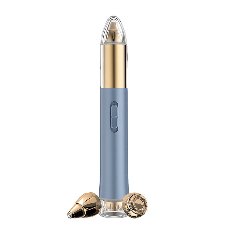 2-in-1 Electric Hair Remover for Women – Eyebrow Trimmer & Facial/Body Shaver with LED Light, USB-C Rechargeable(blue)