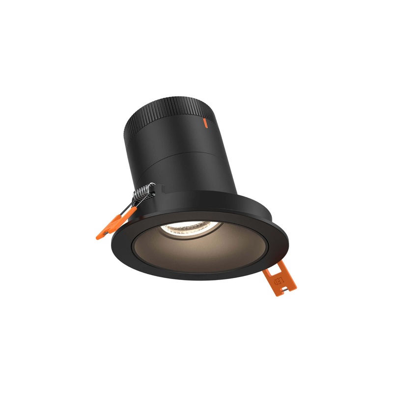 3″ Modular Downlight Black with Black Trim 20 Degrees Sloped Ceiling