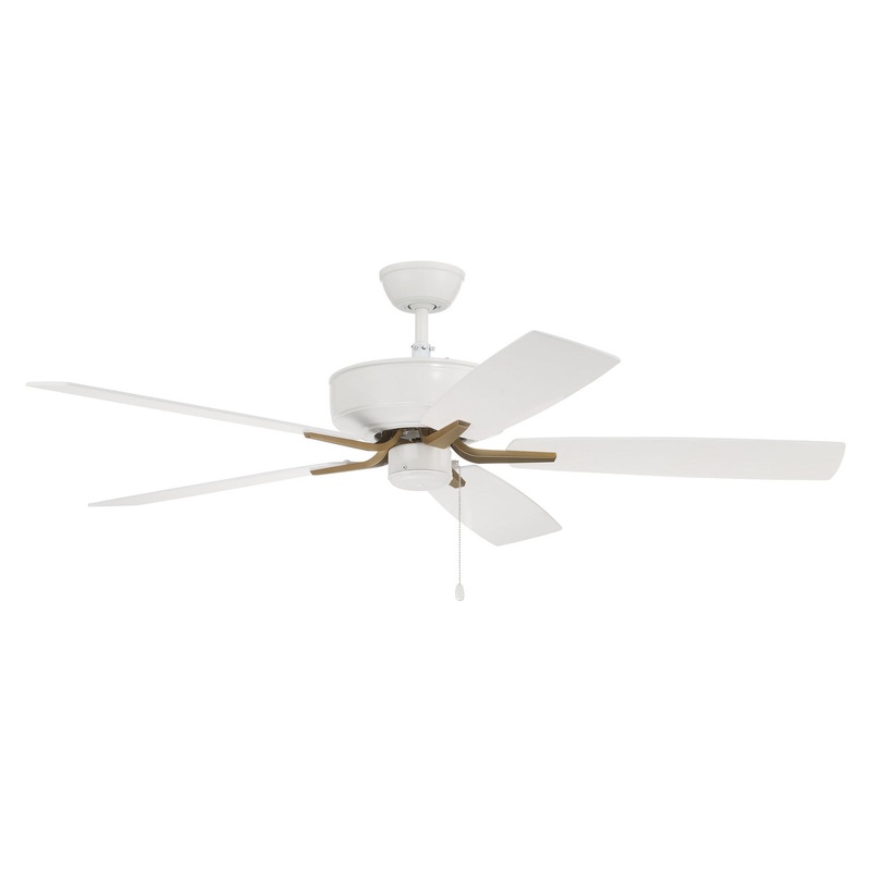 Craftmade P52WSB5-52WWOK Pro Plus 52 Fan 52″Ceiling Fan White/Satin Brass