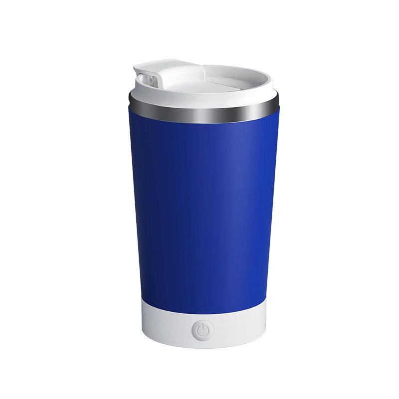 Dark Blue 316 Stainless Steel Rechargeable Electric Self-Stirring Mug – 420ml Automatic Mixing Cup with Magnetic Rotor