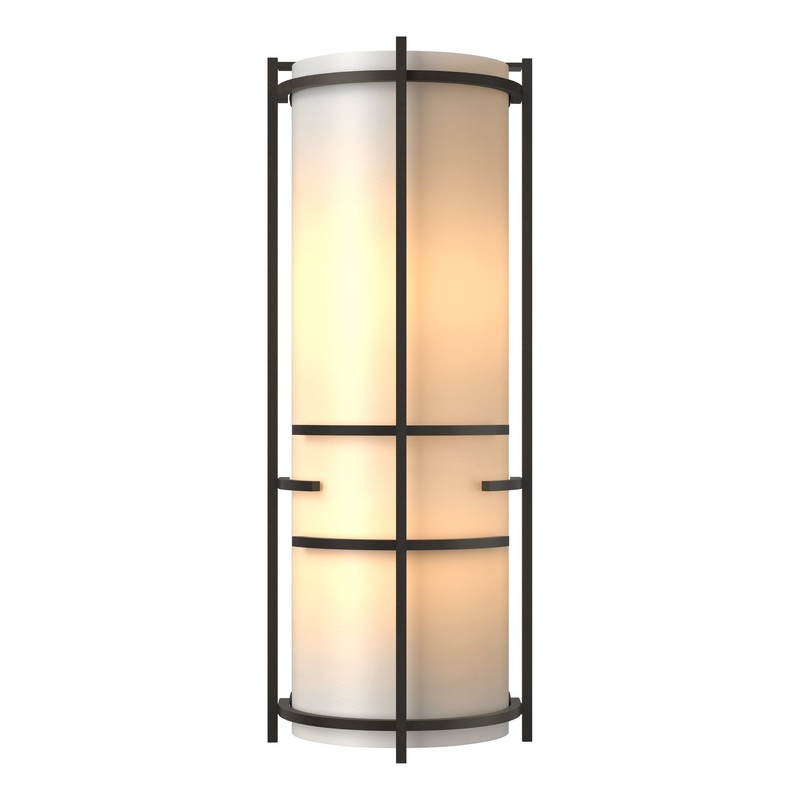 Extended Bars Sconce Dark Smoke White Art Glass (BB)