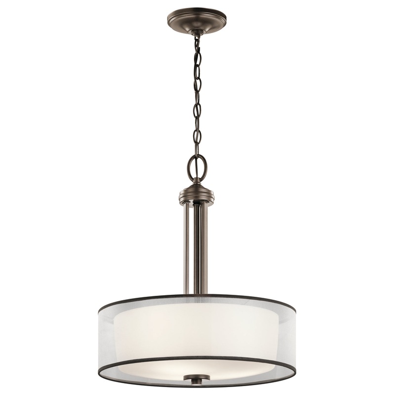 Kichler 43153MIZ Three Light Pendant, Mission Bronze