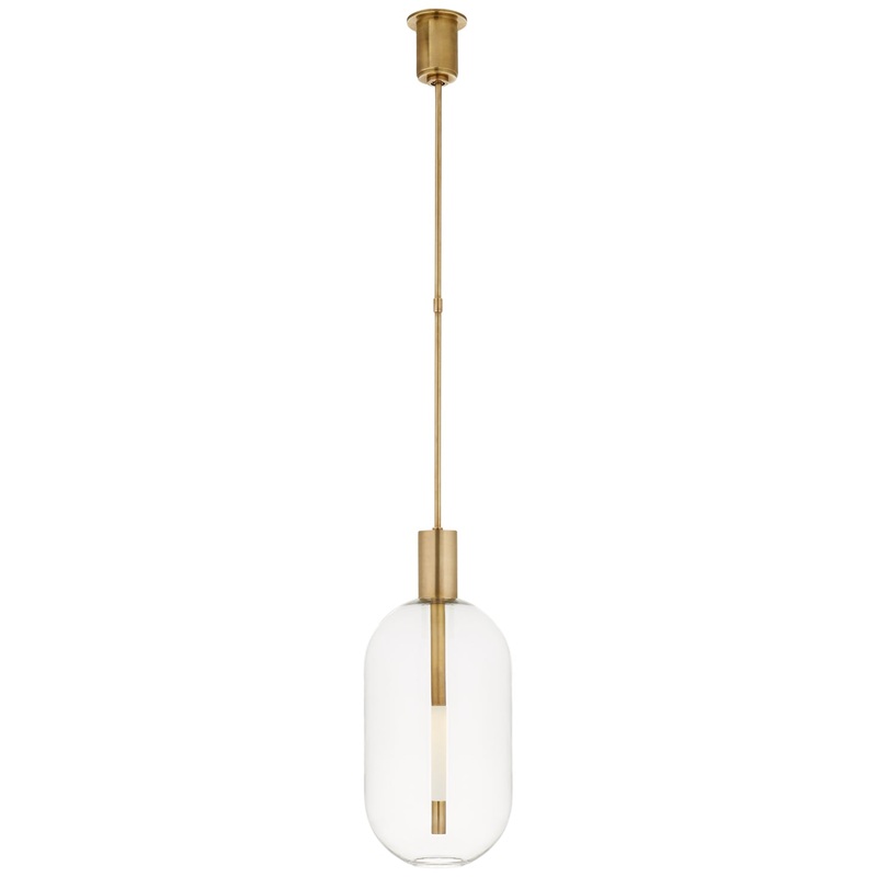 LED Pendant from the Nye Collection in Antique-Burnished Brass Finish by Visual Comfort Signature
