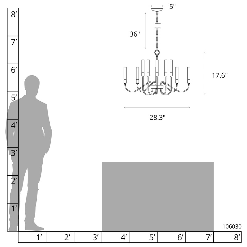 Lisse 10-Arm Chandelier Bronze