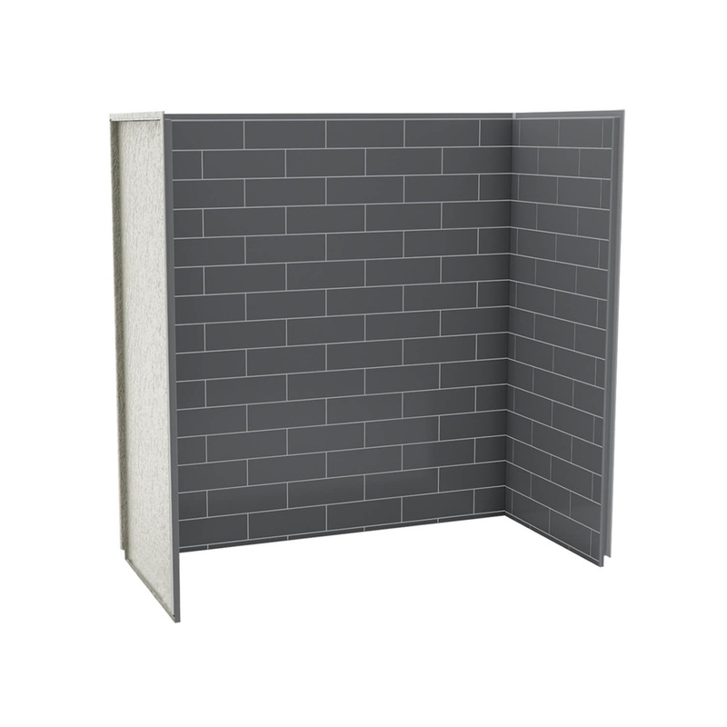 MAAX 103408-301-019 Utile 6032 Composite Direct-to-Stud Three-Piece Tub Wall Kit in Metro Thunder Grey