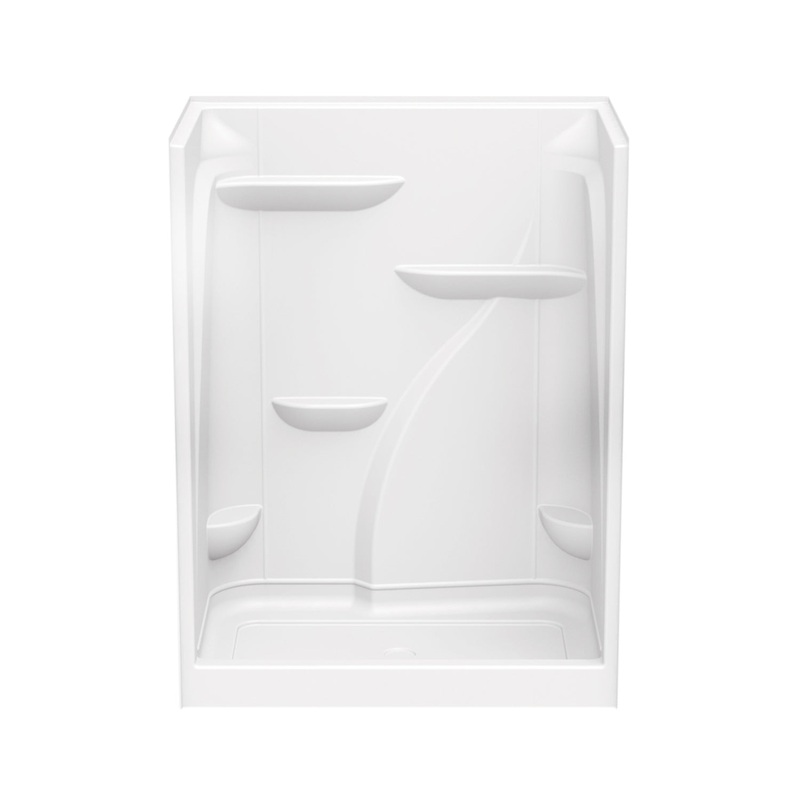 MAAX 103676-000-001-000 E160 60 x 37 Acrylic Alcove Center Drain One-Piece Shower in White