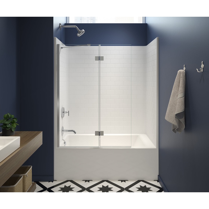 MAAX 106887-000-002-101 6032STTM AFR 60 x 33 AcrylX Alcove Right-Hand Drain One-Piece Tub Shower in White