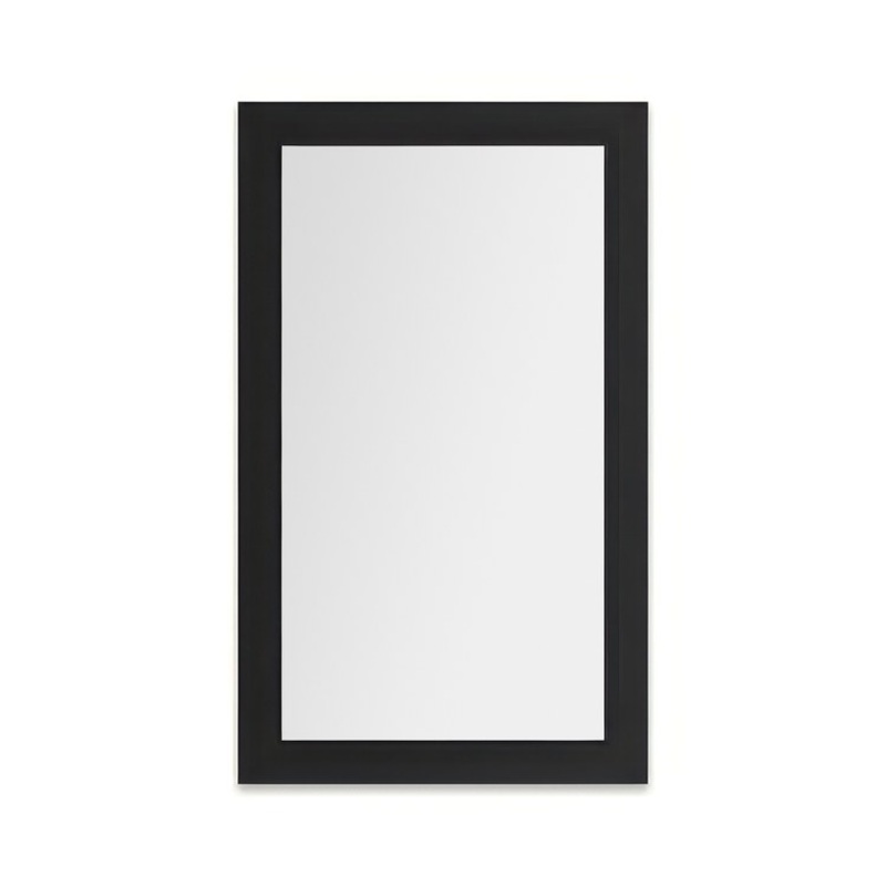 Medicine Cabinet Main Line 24 x 40 Inch 1 Doors Framed Mirror Brushed Black Flat Top Merion Frame Slow Close Hinges 4 Inch