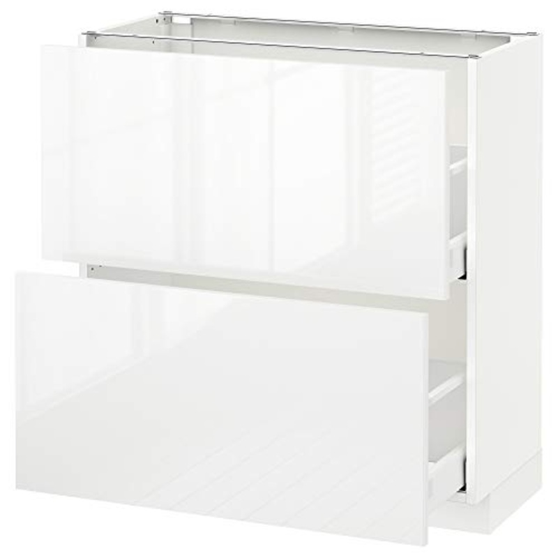 METOD/MAXIMERA mobile base con cassetti 2 80×39.4×88 cm bianco/Ringhult bianco
