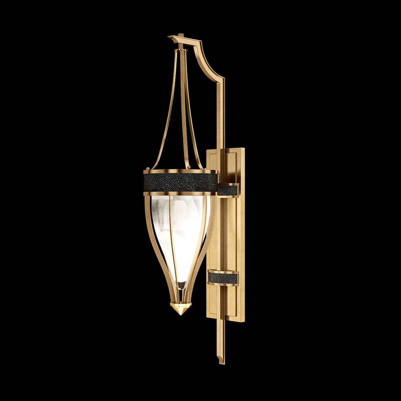 Mirage 32.5″H Sconce Gold Leaf/Brass/Black Knight