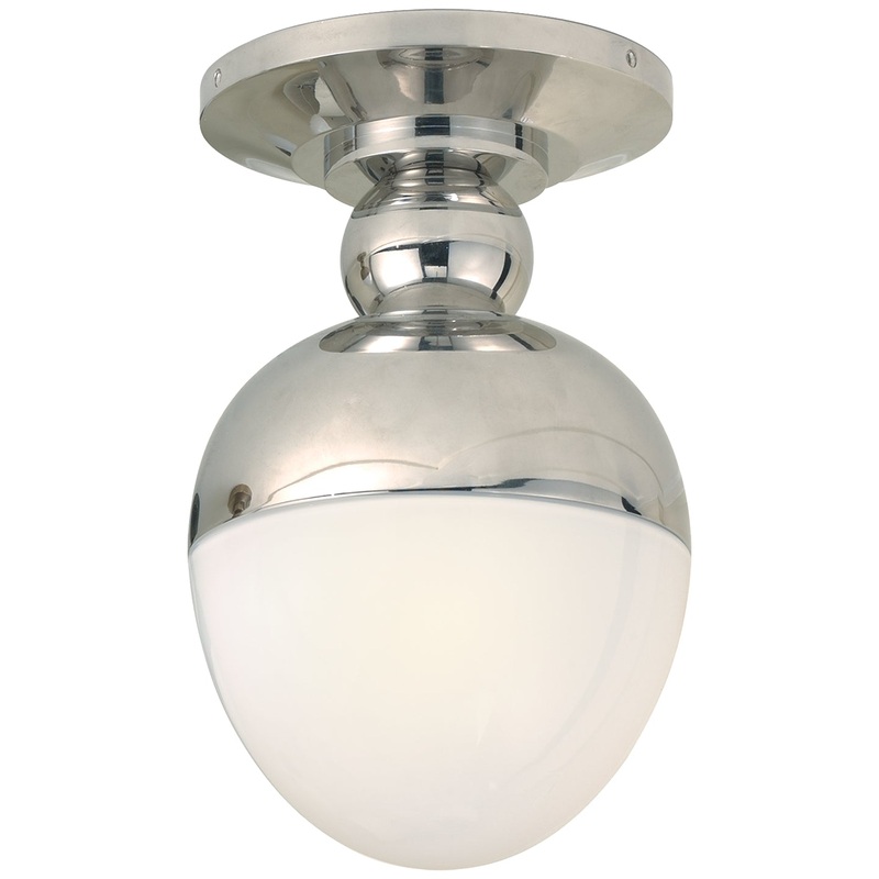 One Light Flush Mount from the Clark Collection in Polished Nickel Finish by Visual Comfort Signature